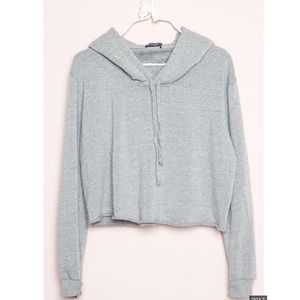 Brandy Melville Grey Cropped Lennon Hoodie